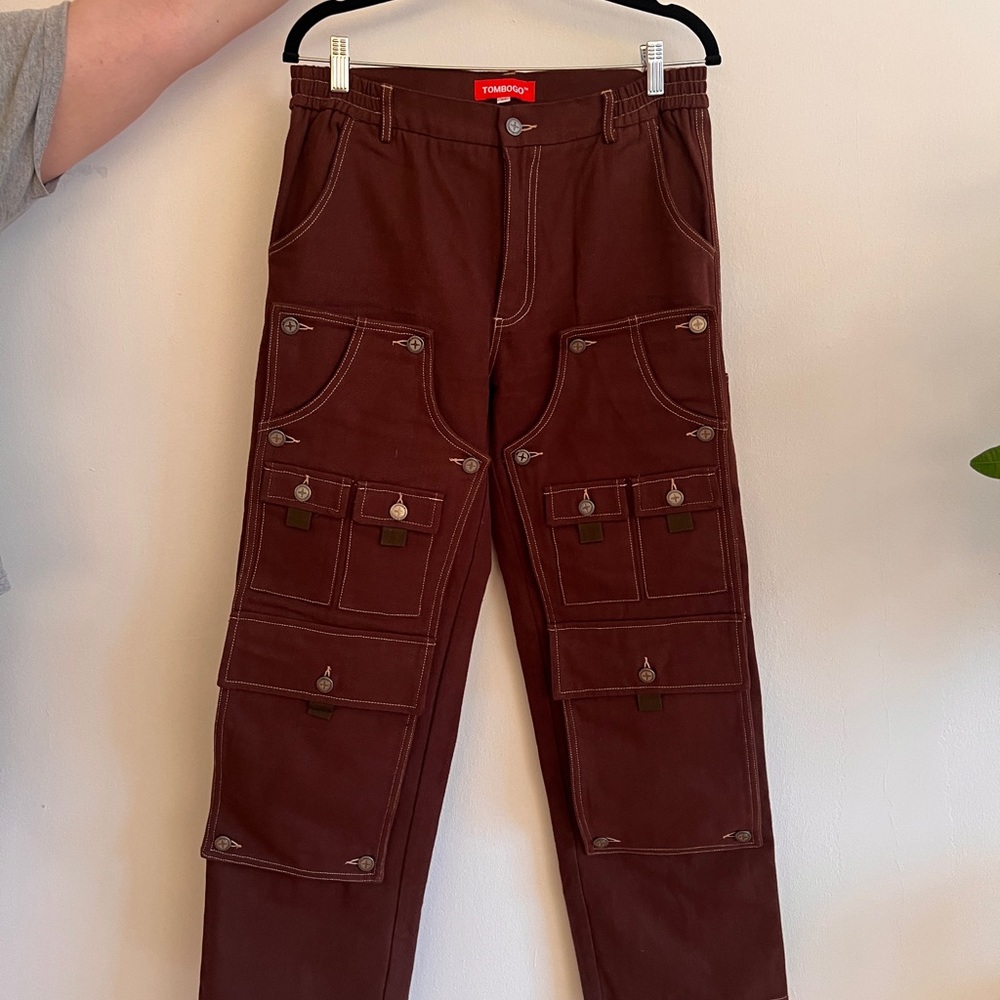 Y2K Cargo Chic: TOMBOGO CONVERTIBLE DOUBLE KNEE UTILITY PANTS